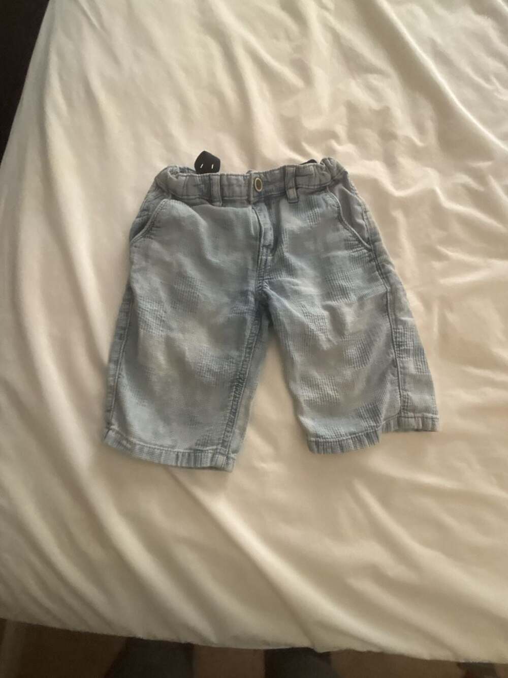 Mayoral Boys Light Blue Patterned Denim Shorts Size 7